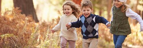 Children running happily